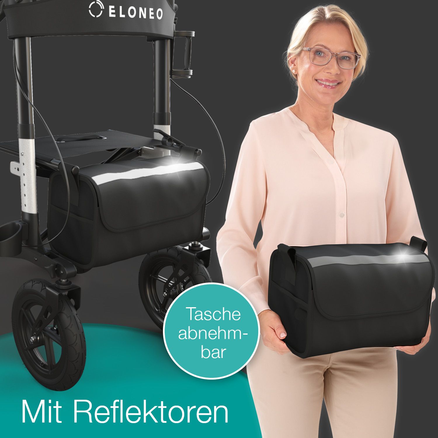 ELONEO Outdoor Rollator mit Luftbereifung