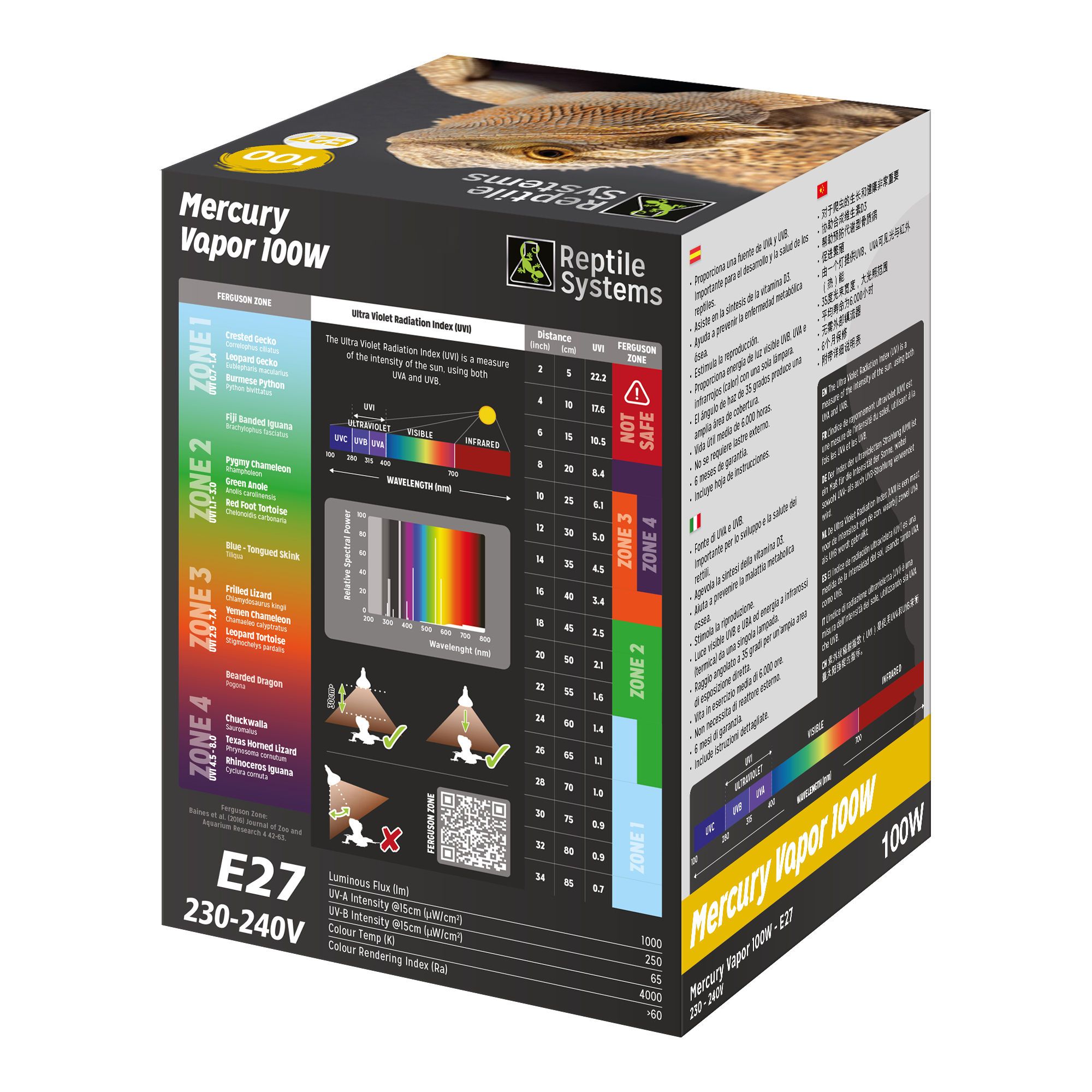 Reptile Systems - D3 UV Basking Lamp  E27 - UV-Licht für Terrarien