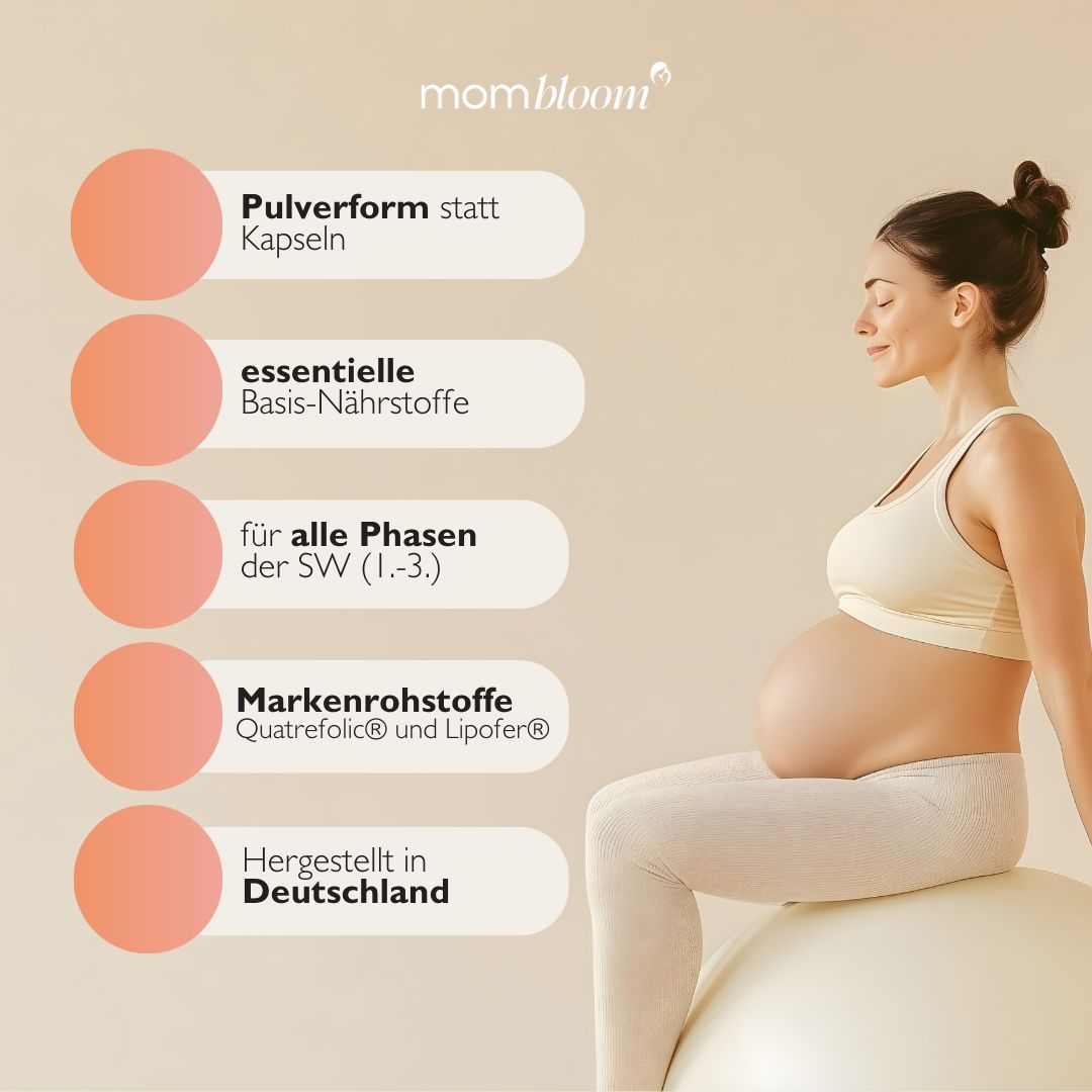 mombloom® Essentials Pulver Kinderwunsch+Schwangerschaft+Stillzeit inkl.Folsäure