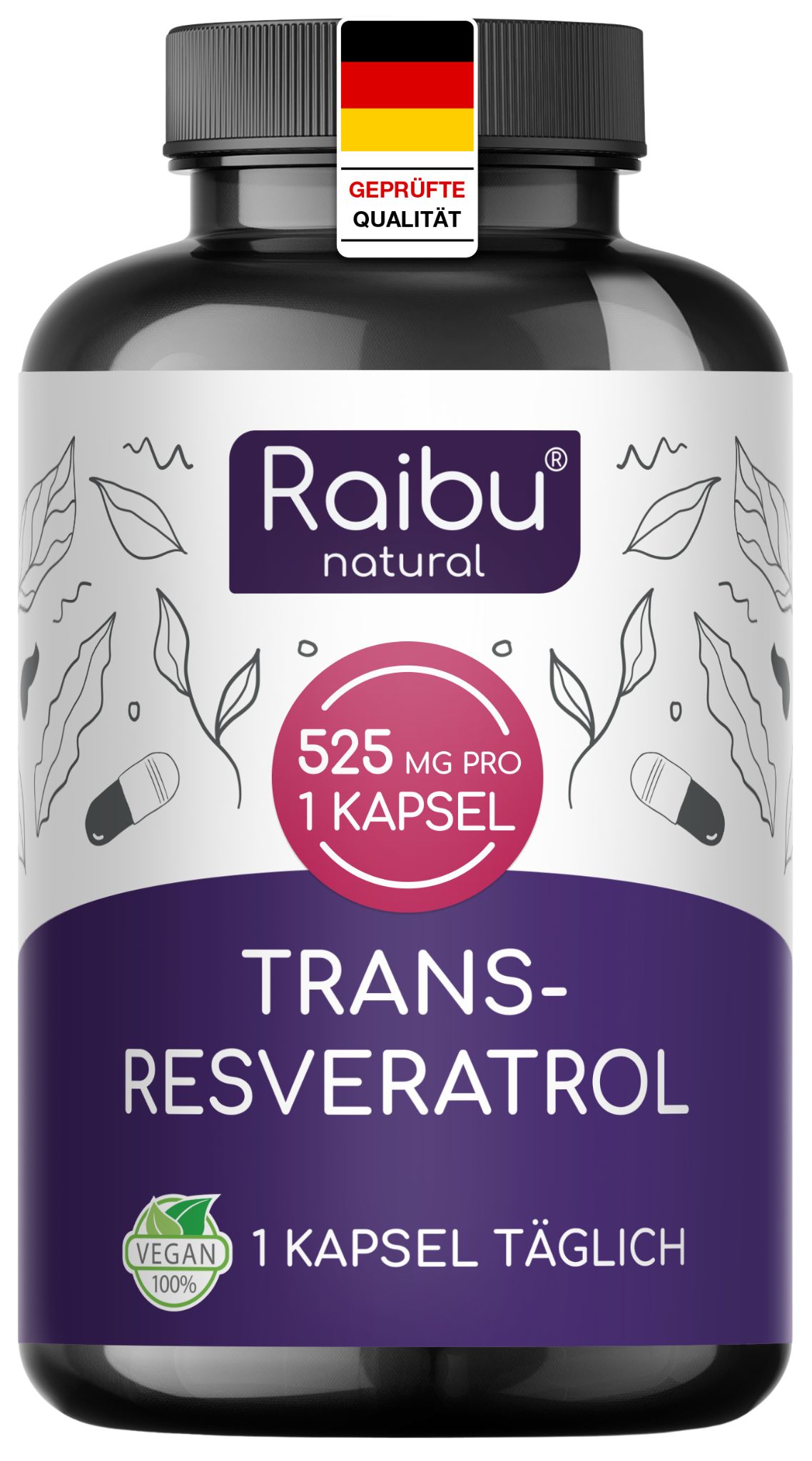 Resveratrolo Capsule 525 mg Alta Potenza - RAIBU