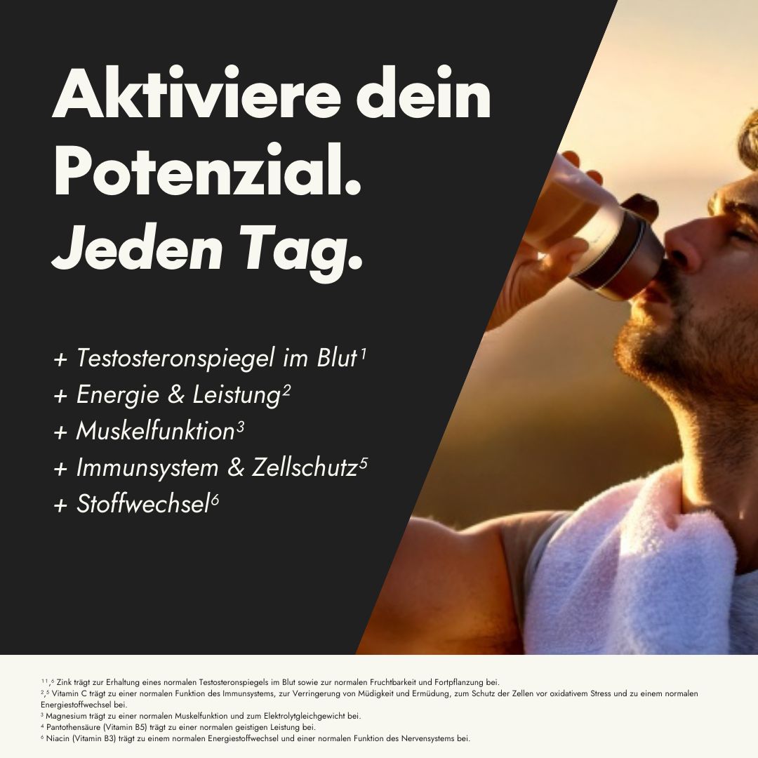 serotalin Active Men T-Vitaldrink | Energiestoffwechsel²⁴ & Testosteronspiegel¹ | Kreatin & Zink¹