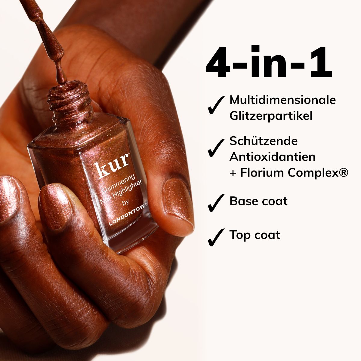 LONDONTOWN Kur Shimmering Nail Highlighter Molten aufhellender Nagellack