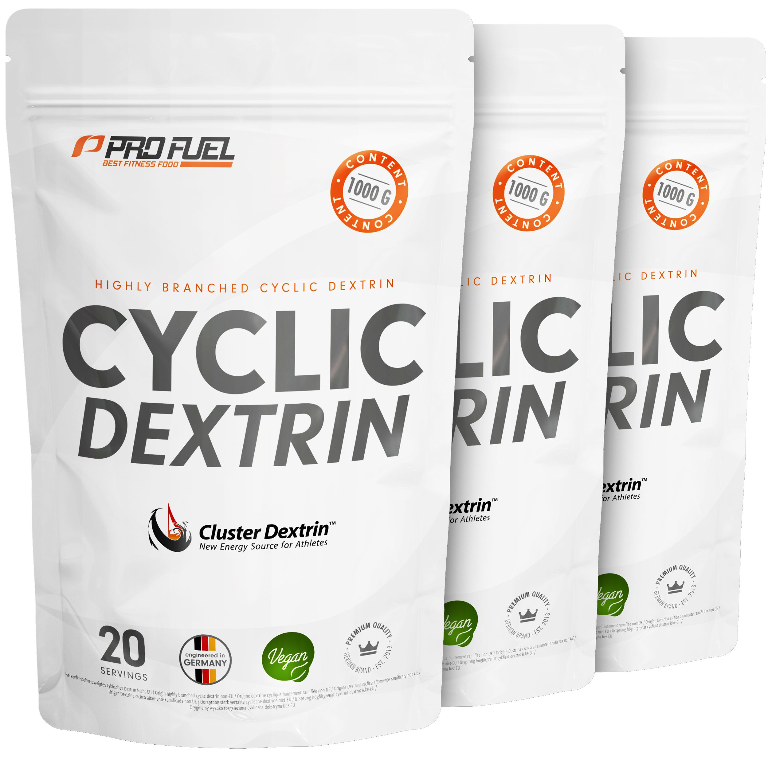 Profuel - Cluster Dextrin® 1kg - hochverzweigtes zyklisches Dextrin - 20 Portionen - 3 kg