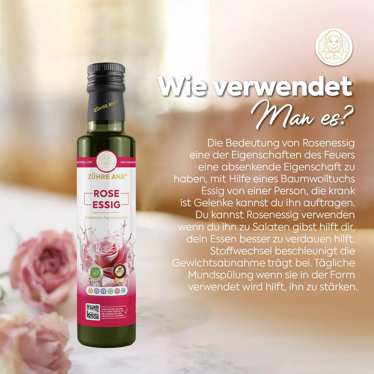 Zühre Ana | Rosenessig natürliche Fermentation