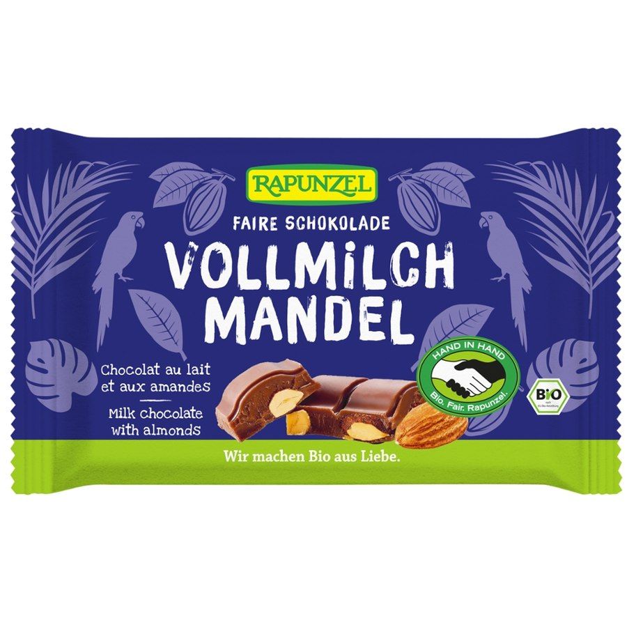 Rapunzel Vollmilch Schokolade mit ganzen Mandeln HIH