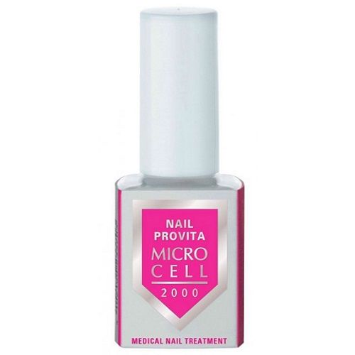 Flakon mit weißem Deckel. Auf dem Etikett steht: NAIL PROVITA MICRO CELL 2000 MEDICAL NAIL TREATMENT.