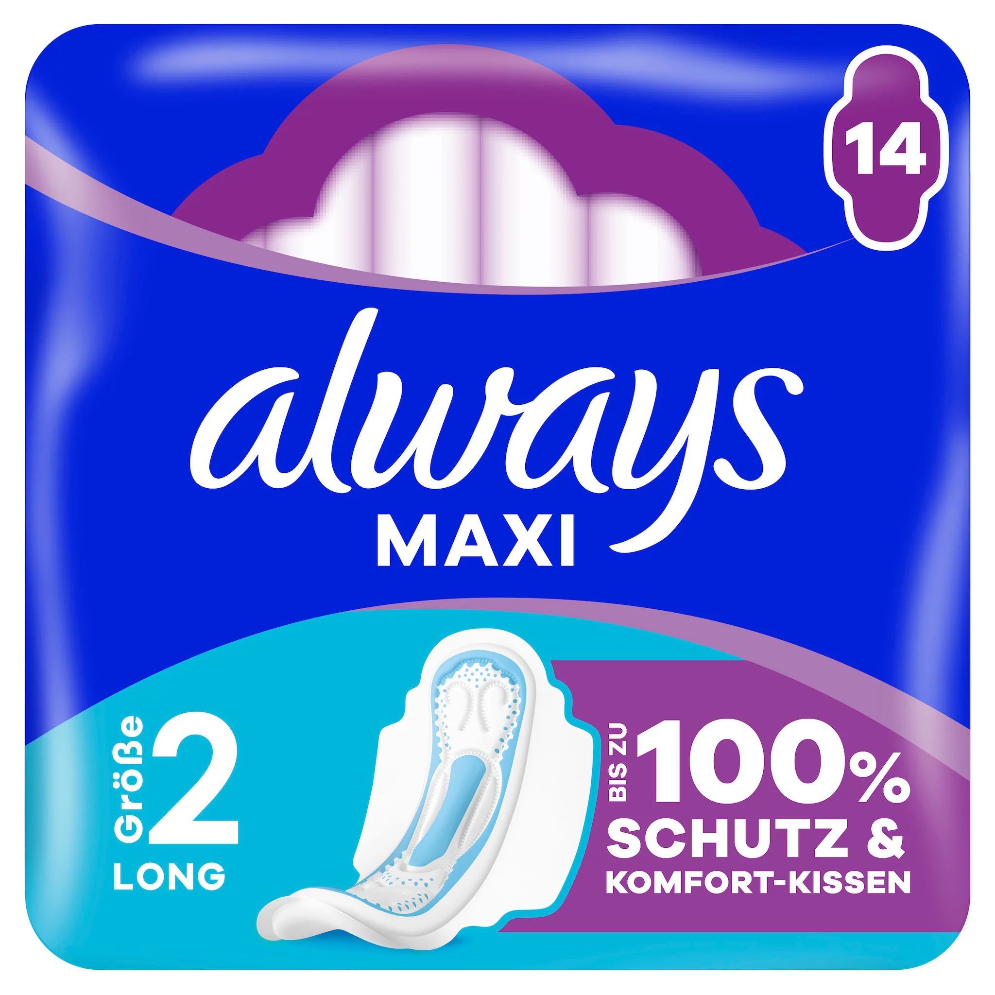 always Maxi Binde Long mit Flügeln 14 St
