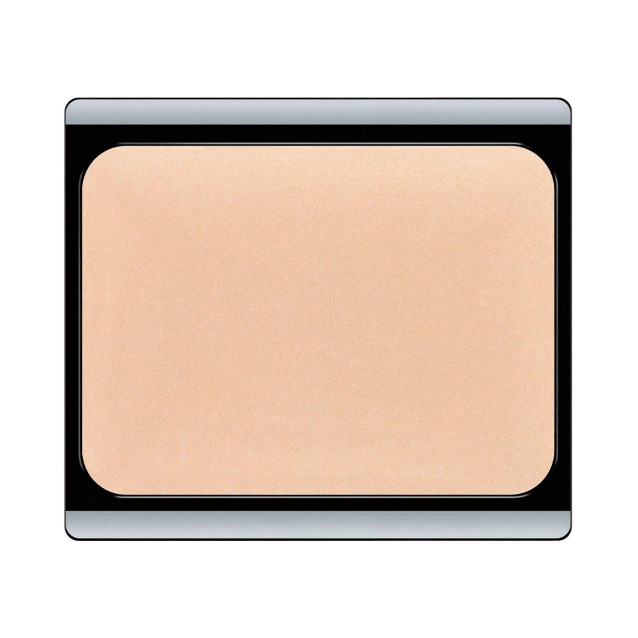 Artdeco Camouflage Cream. Rechteckige Dose mit beigefarbener Creme. Schwarzer Rahmen, abgerundete Ecken.