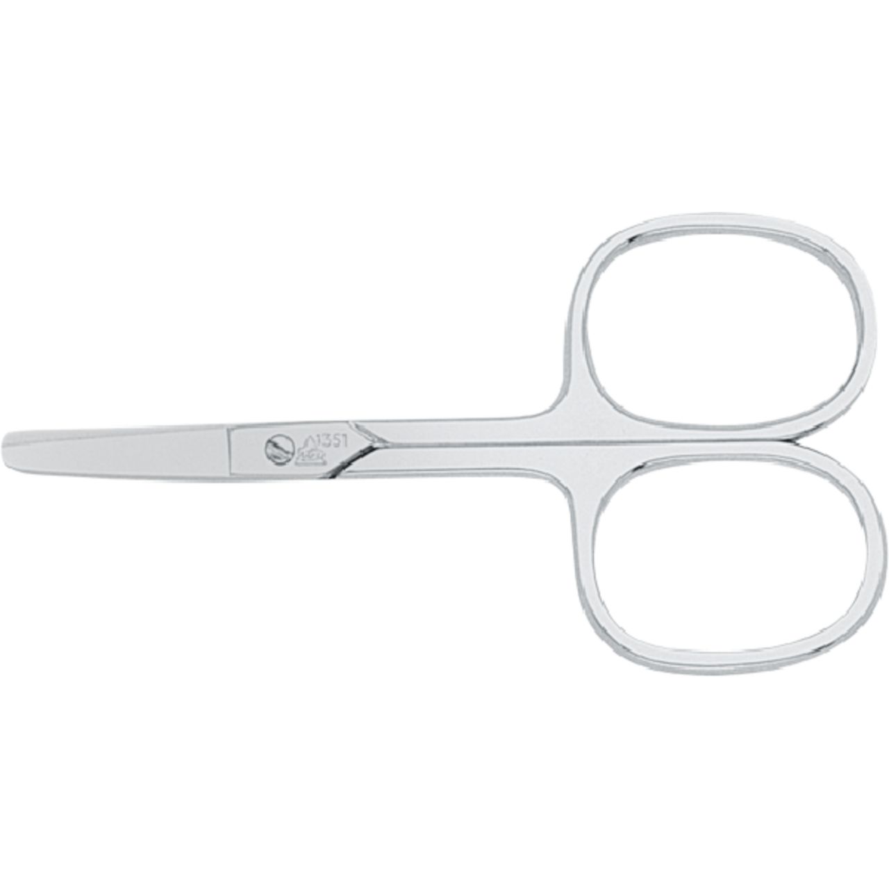 Nagelschere, aufgebogen, glatt, vernickelt - Babyschere, stumpfe Spitze