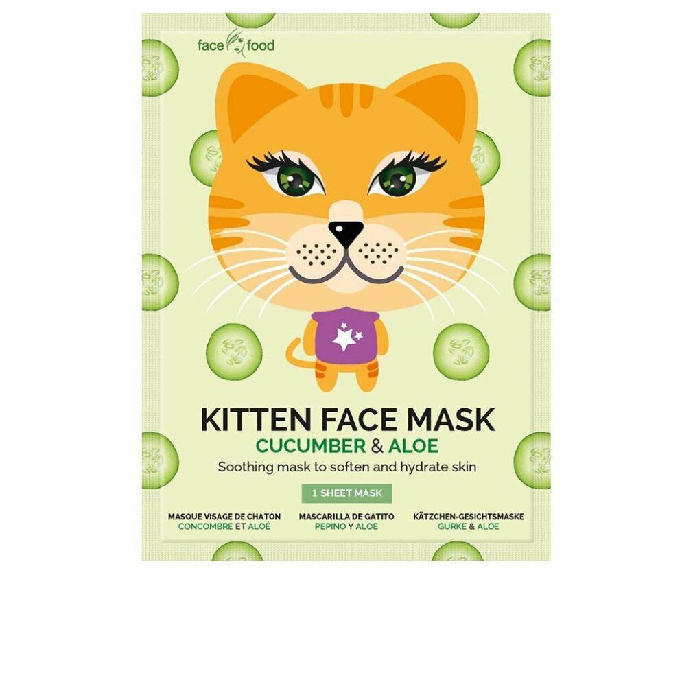 Kätzchen Gesichtsmaske mit Gurke & Aloe. Beruhigende Maske zur Erweichung und Hydratisierung der Haut.