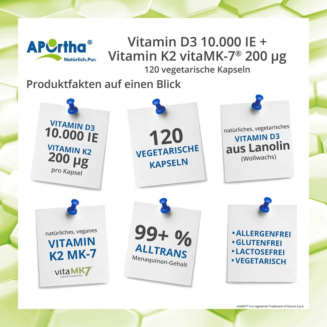 APOrtha® Vitamin D3 10.000 IE + K2 vitaMK7® 200 µg 120 St Kapseln