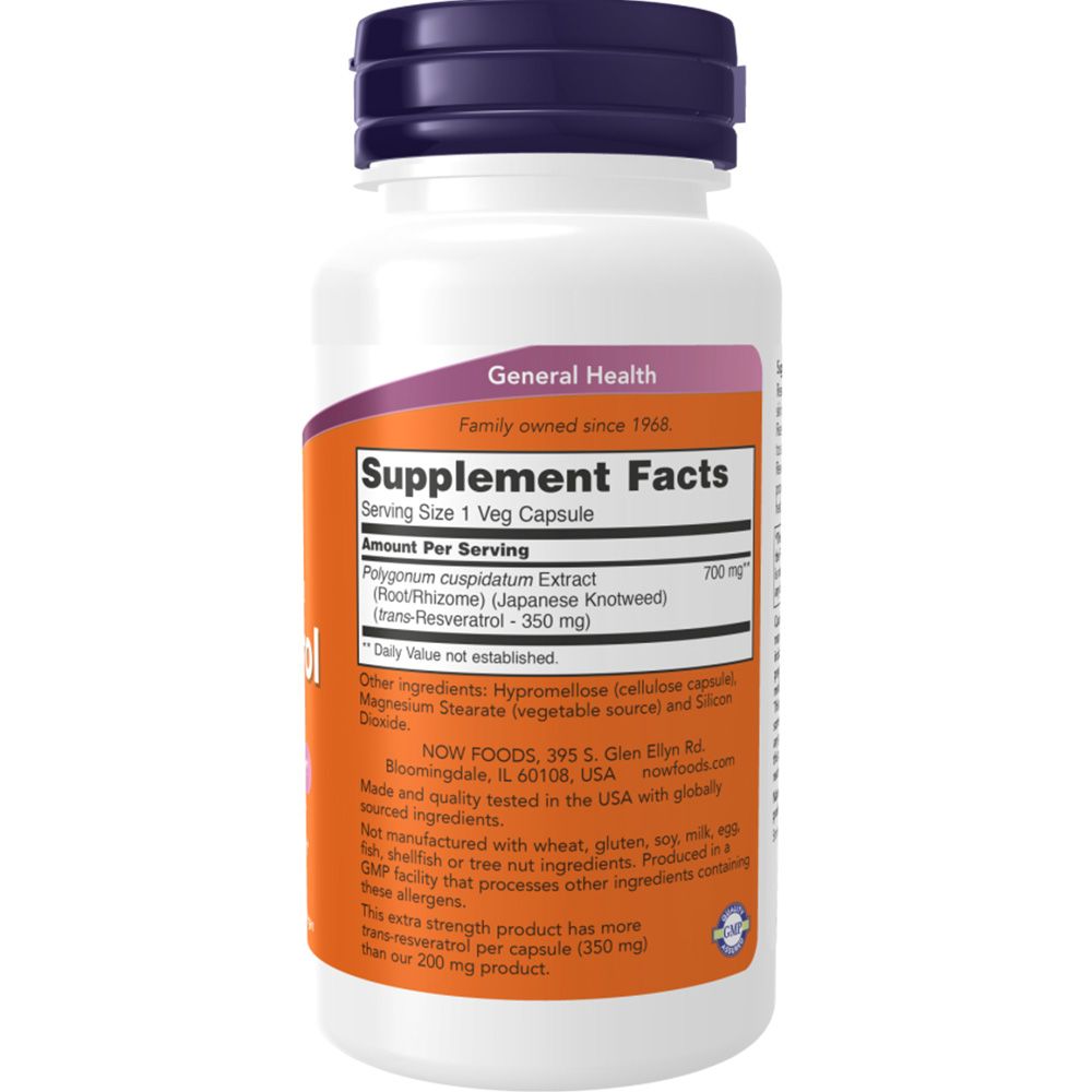 Rückseite einer weißen Flasche mit lila Deckel. Aufschrift: Supplement Facts. Marke: NOW. Enthält Inhaltsstoffe.