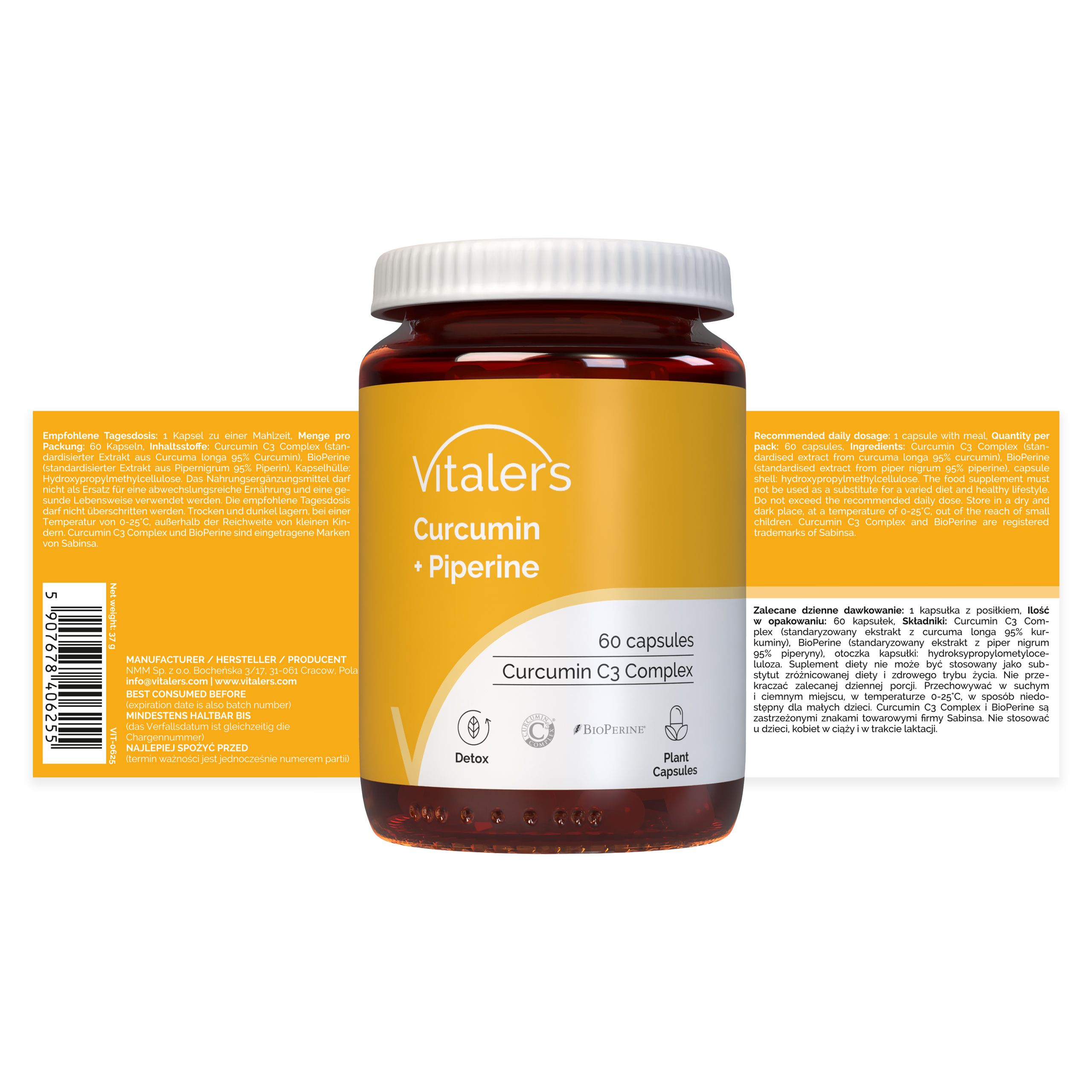 Vitaler’s Curcumin 500 mg + Piperin 5 mg