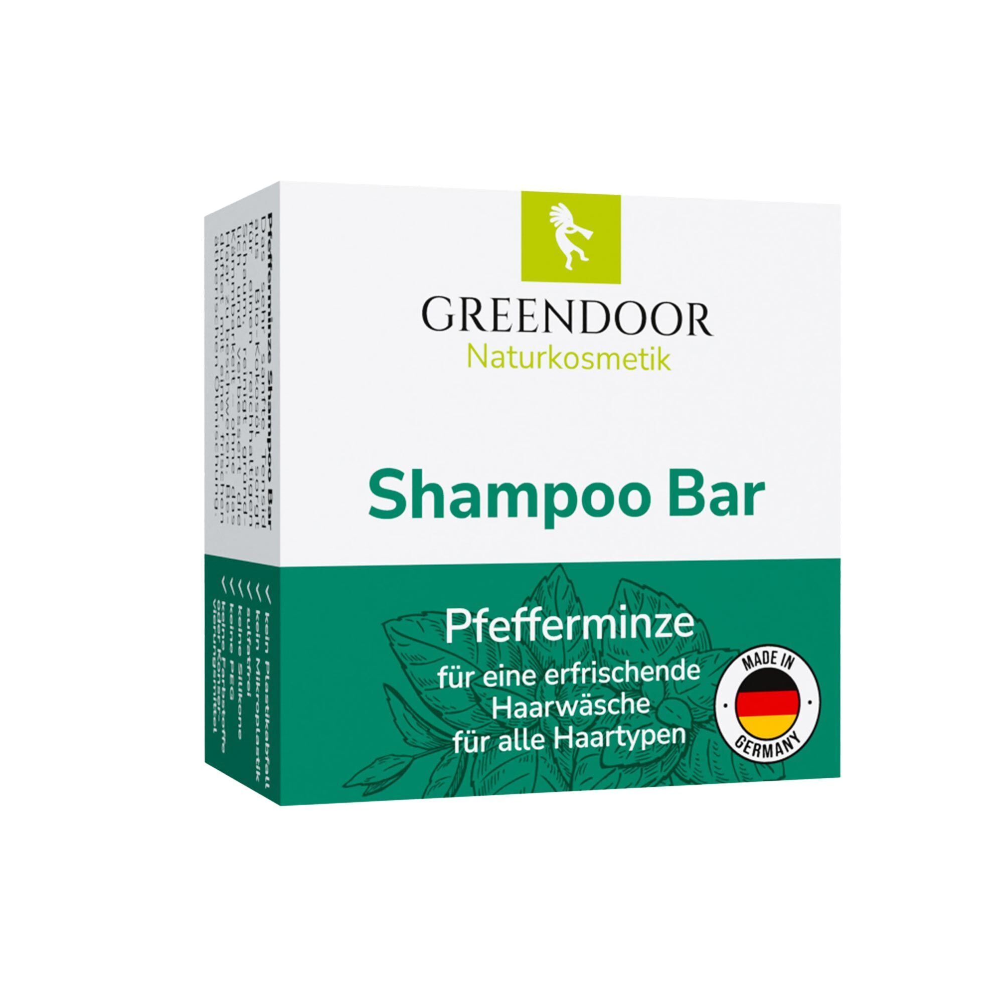 GREENDOOR Shampoo Bar Pfefferminze. Naturkosmetik für alle Haartypen. Made in Germany.