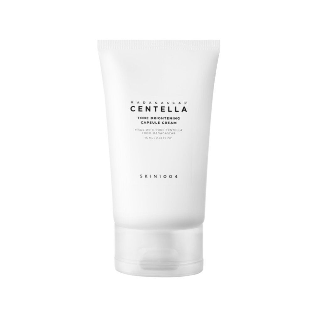 Weiße Tube mit Centella Tone Brightening Capsule Cream von SKIN1004.