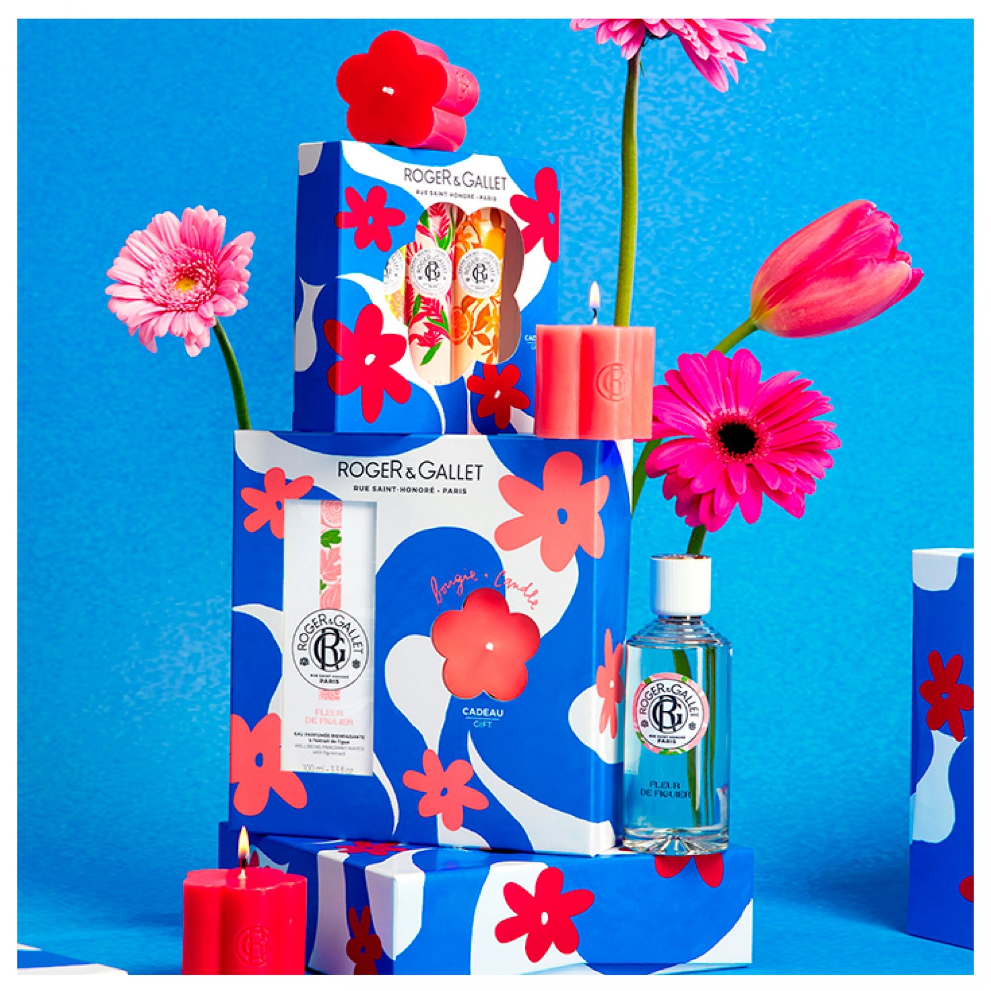 Roger & Gallet Fleur de Figuier Coffret Eau Parfumée Bienfaisante  + Duftkerze 8 Offerte