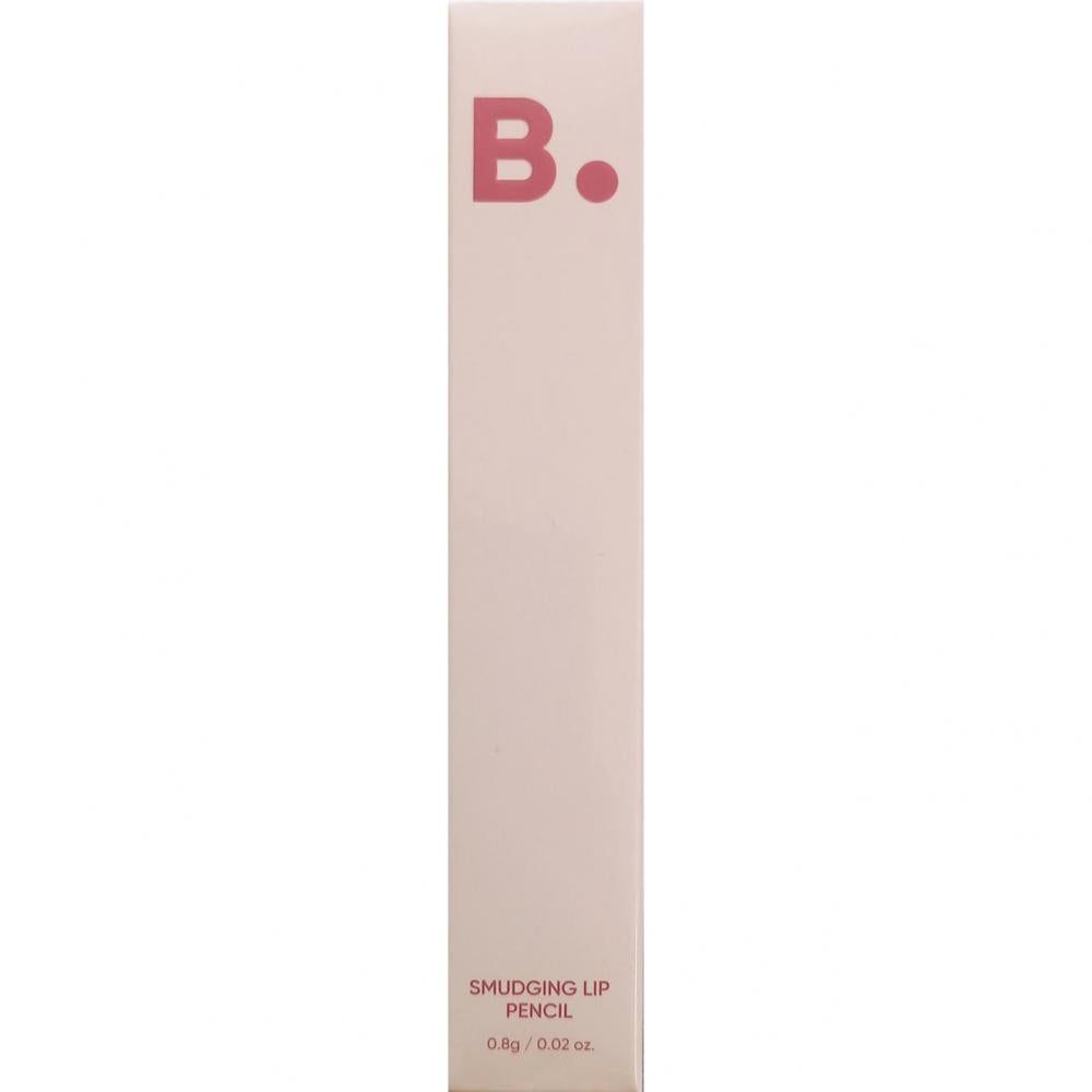 Helle Verpackung für einen Lippenkonturenstift mit der Aufschrift 'SMUDGING LIP PENCIL' und '0.8g / 0.02 oz'.
