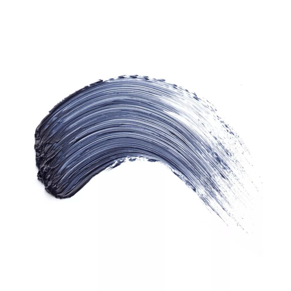 Dunkelgraue Wimpernbasis-Textur, geschwungener Strich auf weißem Hintergrund.