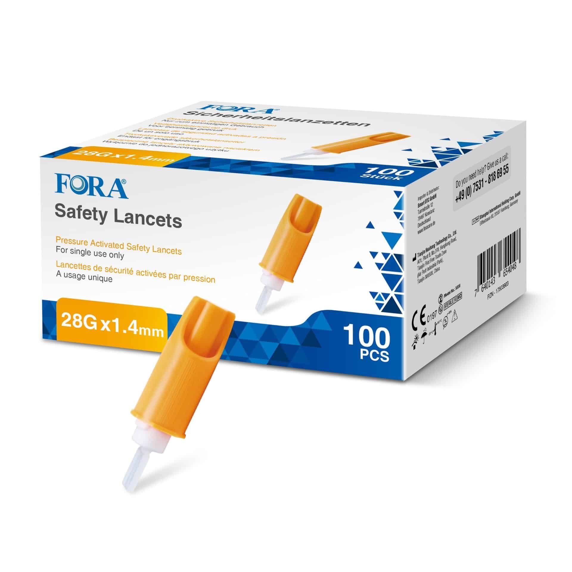 FORA - Lancette di sicurezza 28G - 100 pezzi