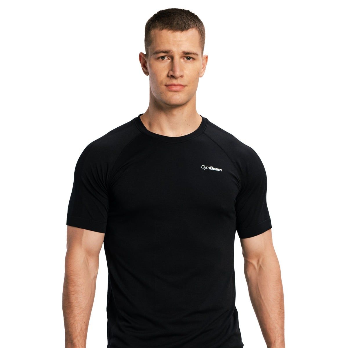 GymBeam T-Shirt Herren locker Kurzarm Schwarz Pulse X Running 1 St
