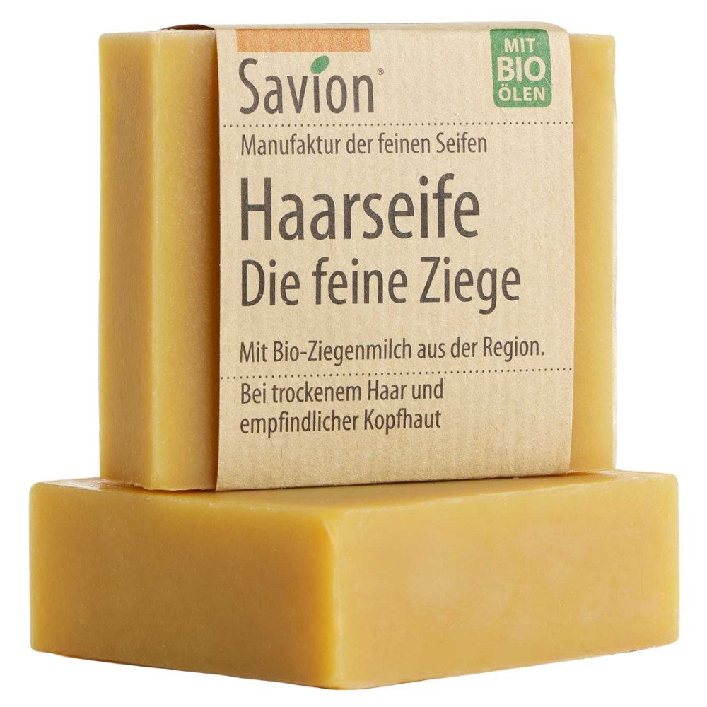 Savion Bio Haarseife Ziegenmilch für trockene und empfindliche Kopfhaut