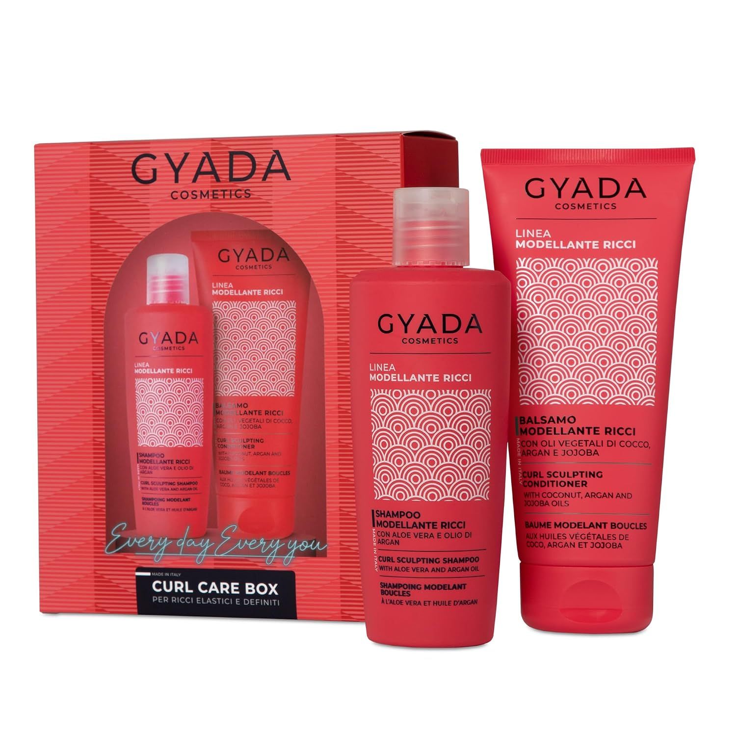 Gyada Cosmetics Curl Care Box Geschenkset mit Shampoo und Conditioner.