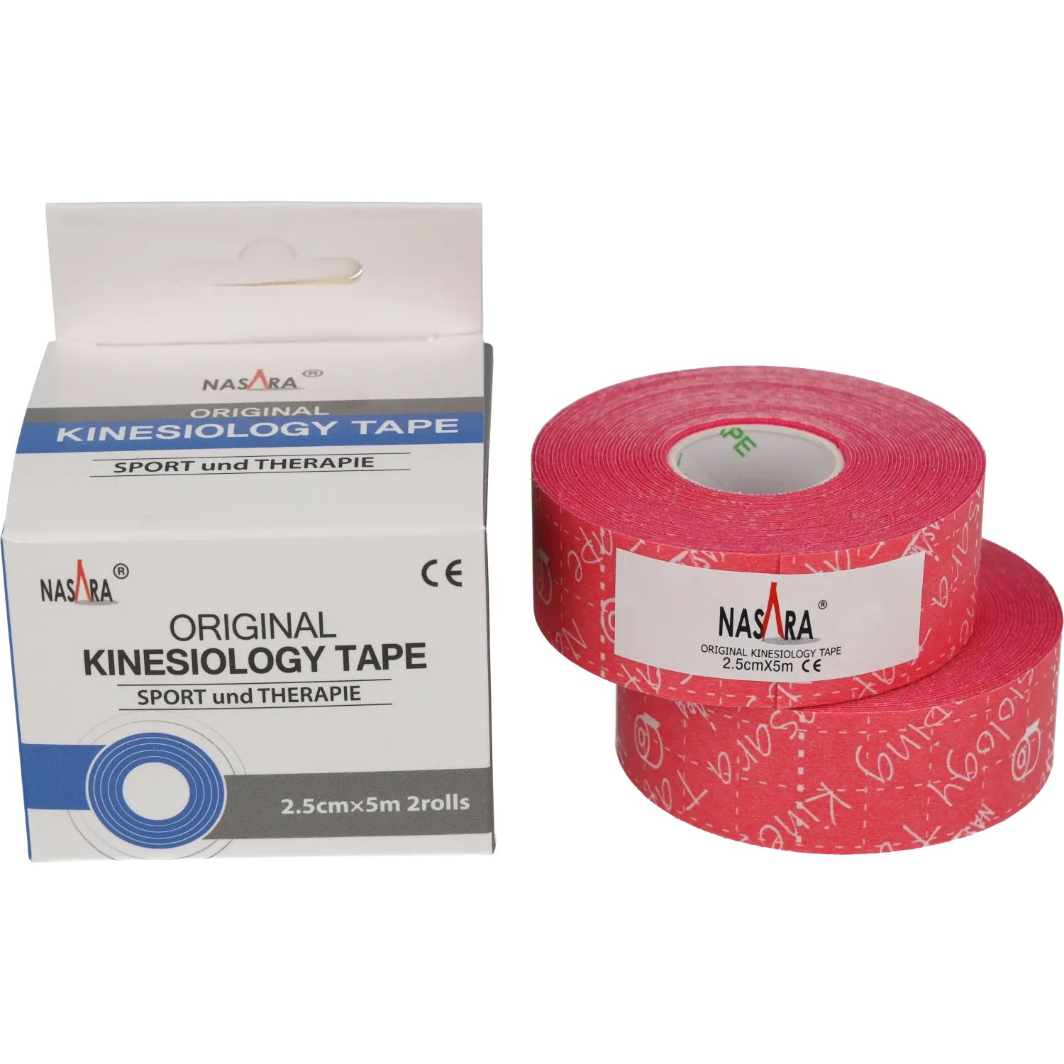 NASARA Kinesio Tape | 2,5cm x 5m (2 Rollen)