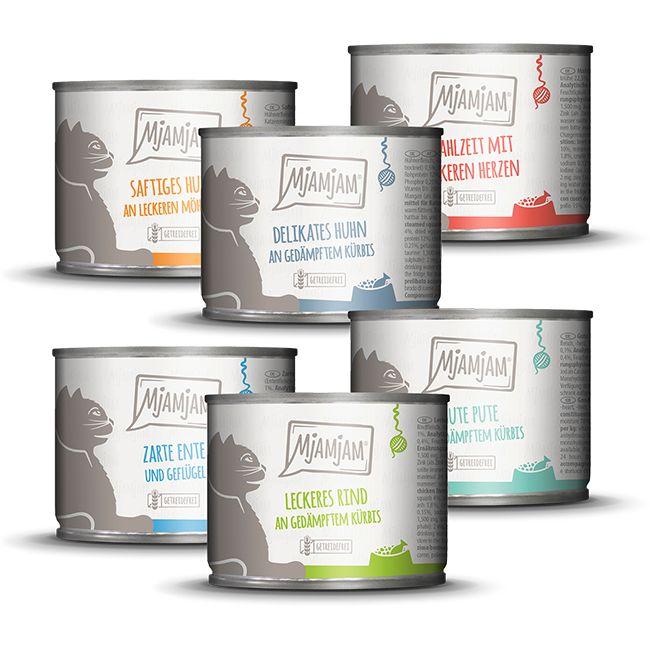 MjAMjAM - leckere Mahlzeiten Mixpaket III für deine Katze 6x200 g Futter