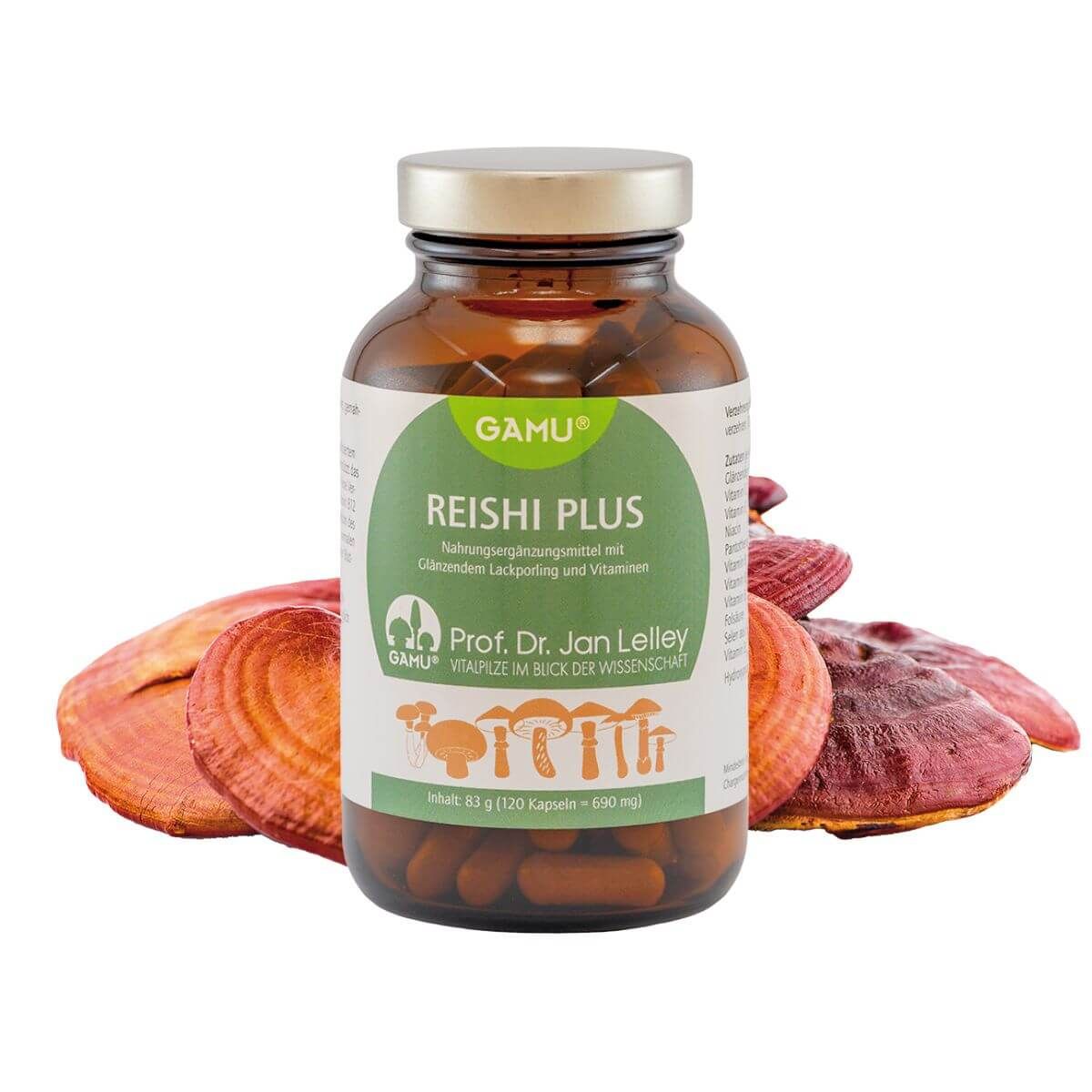 Gamu, Reishi plus, 120 Kapseln Nahrungsergänzungsmittel nach Prof. Dr. Lelley St