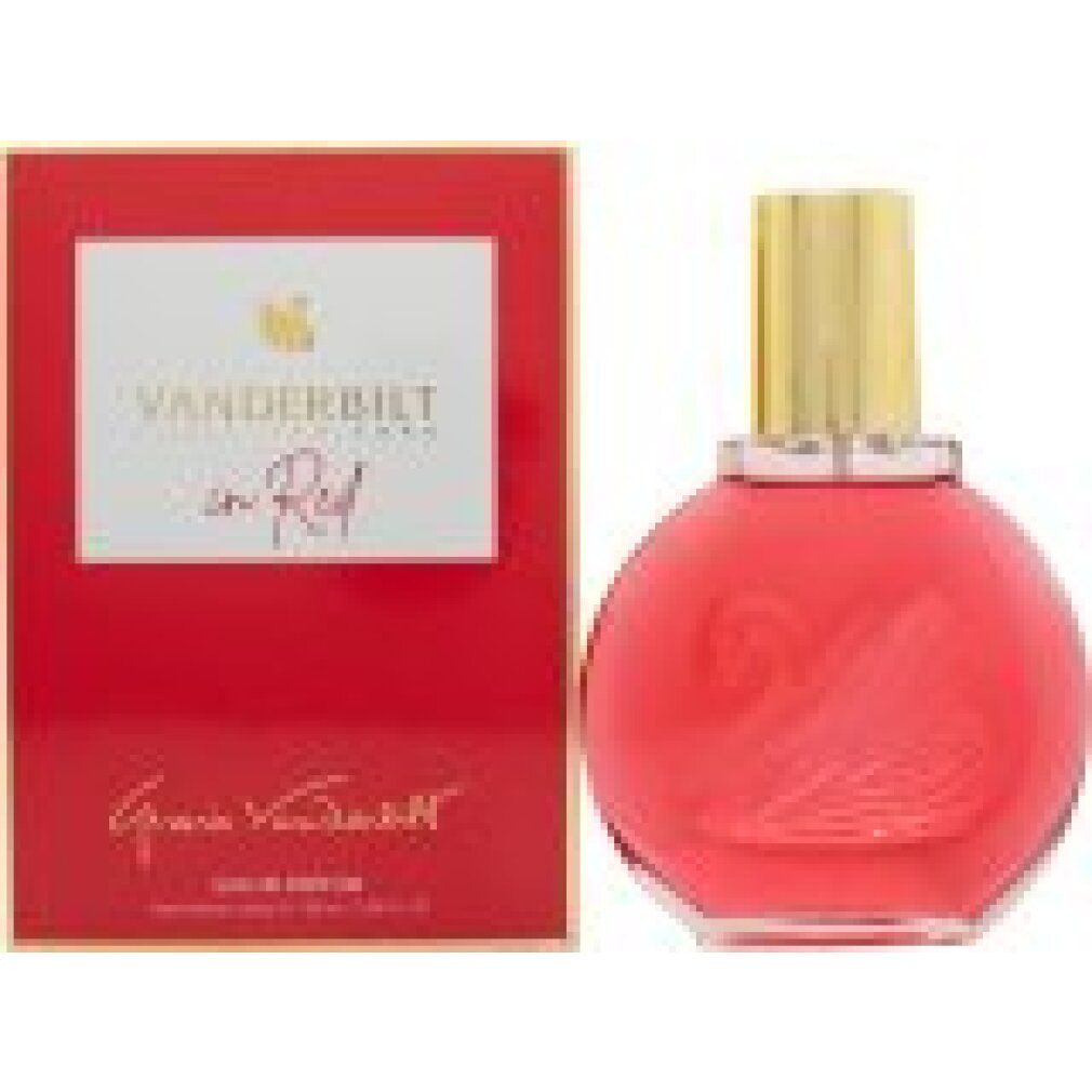 Roter Flakon und Verpackung. Auf der Verpackung steht "Vanderbilt in Red".