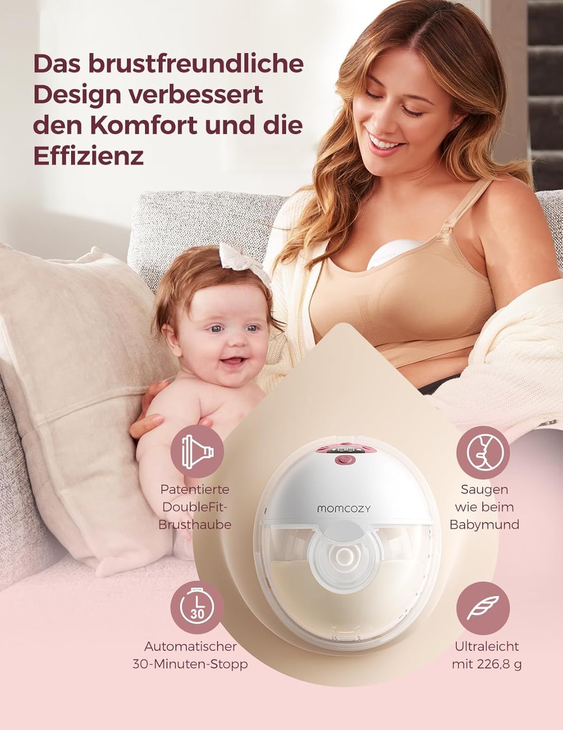 Momcozy  Smart Milchpumpe Elektrische