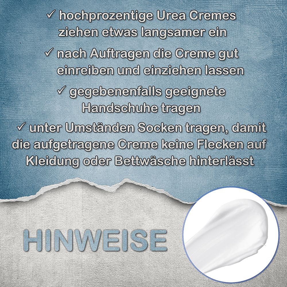 Blueline Schrundencreme 40% Urea, Fußcreme zum Hornhaut entfernen, Creme für rissige Füße & Fersen