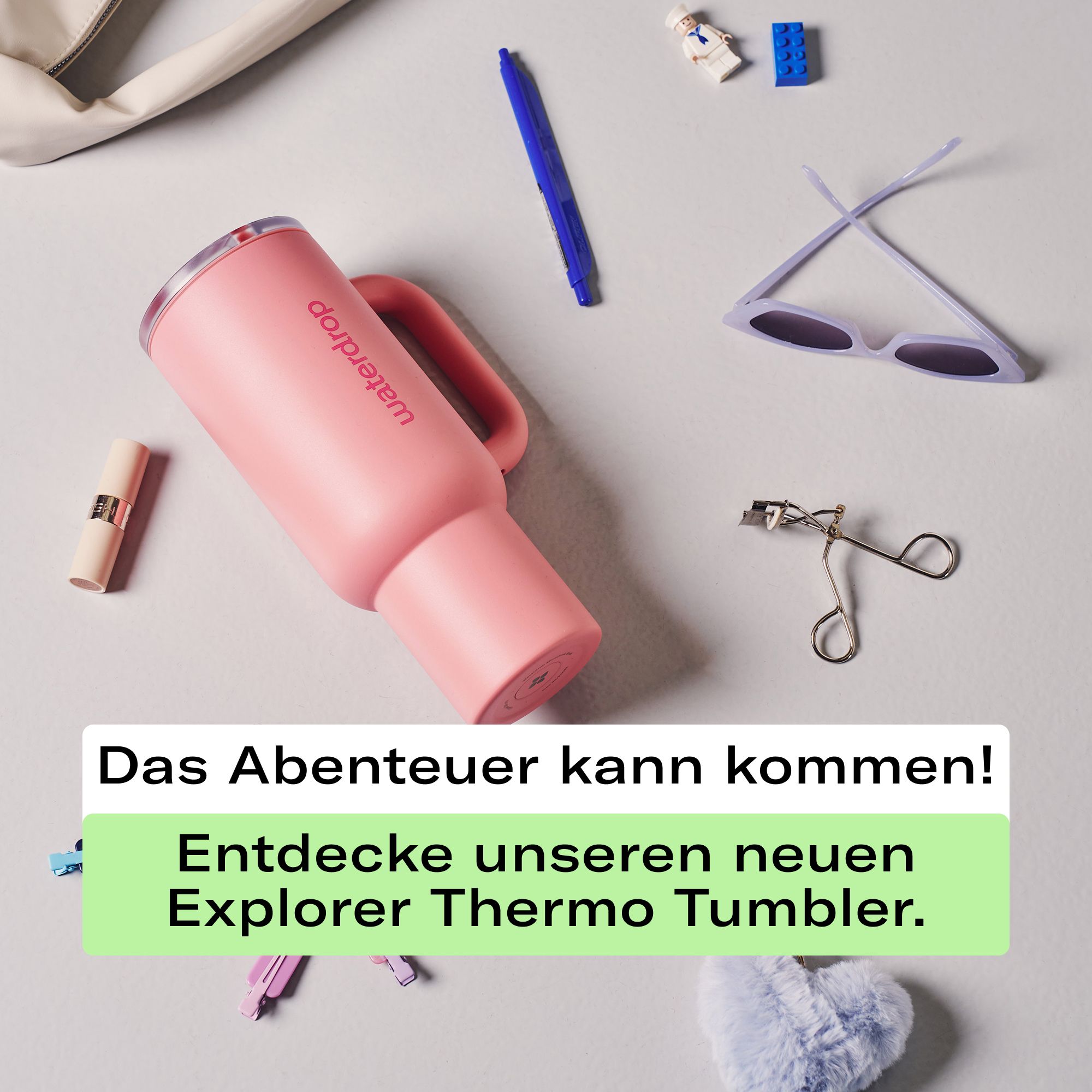 waterdrop® Explorer Thermobecher – 1,1 L Edelstahl – mit Trinkhalm, auslaufsicher & 12 h kühl