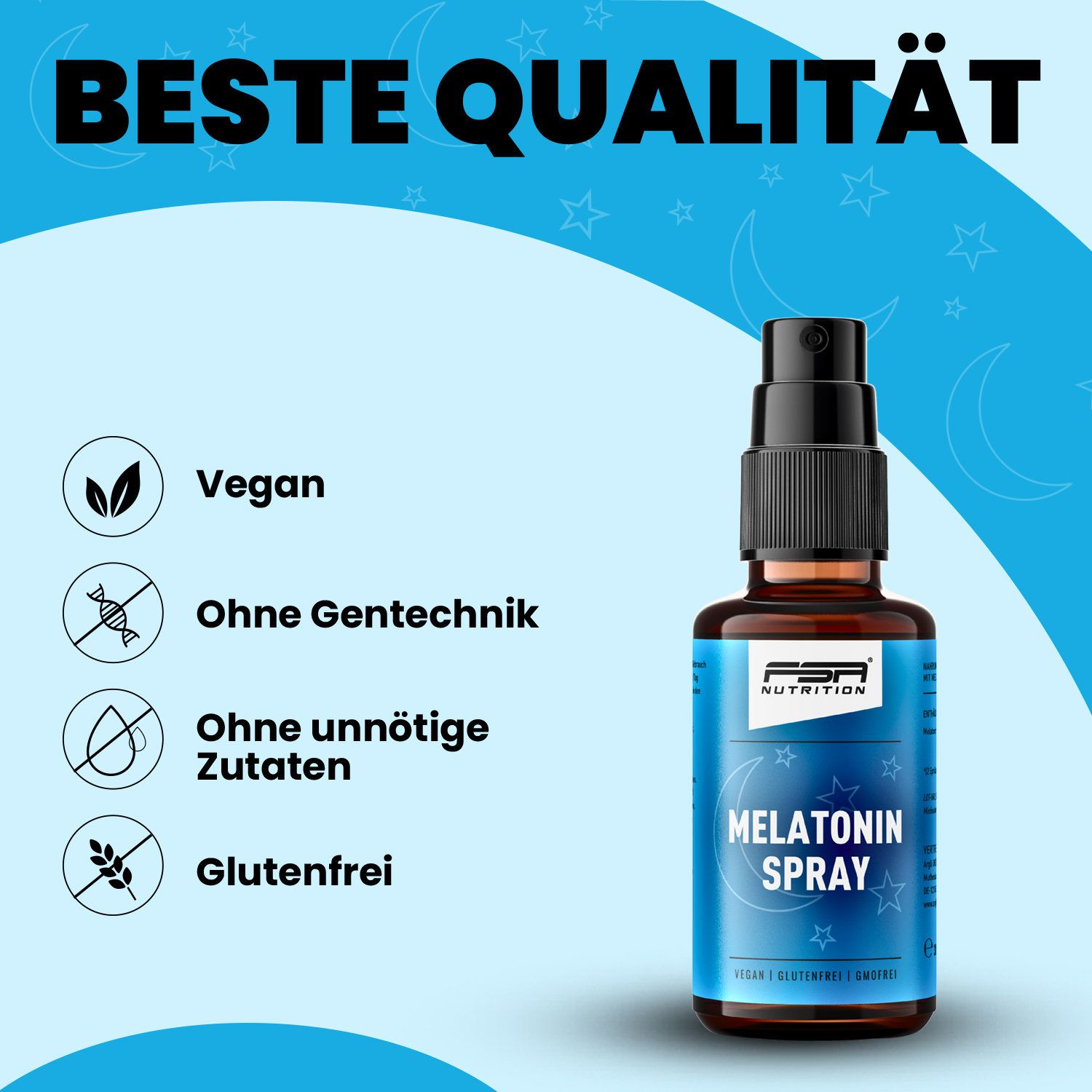 FSA NUTRITION Melatonin Einschlafspray 1 mg auf Wasserbasis & ohne Alkohol