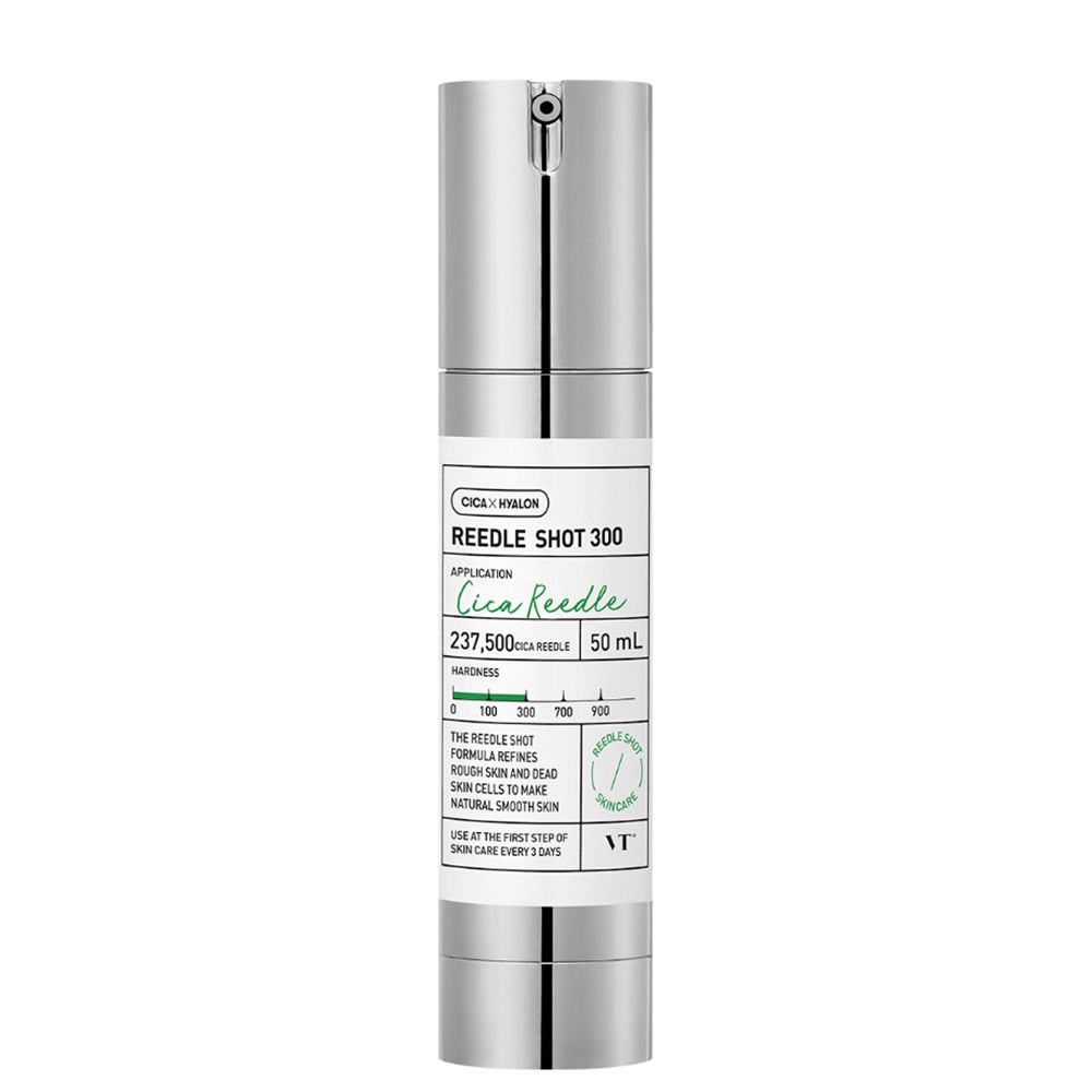 VT Cosmetics Reedle Shot 300 Ampulle mit detaillierten Informationen auf dem Etikett.