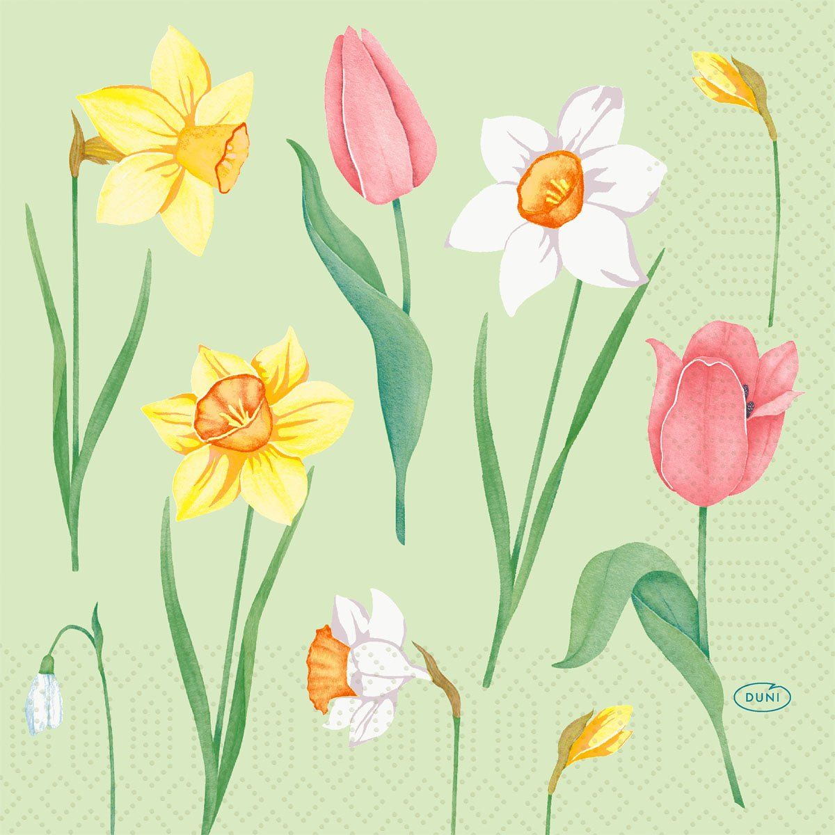 Servietten 33 3-lagig 1/4-Falz Spring Melody Papierservietten 50 St Tücher