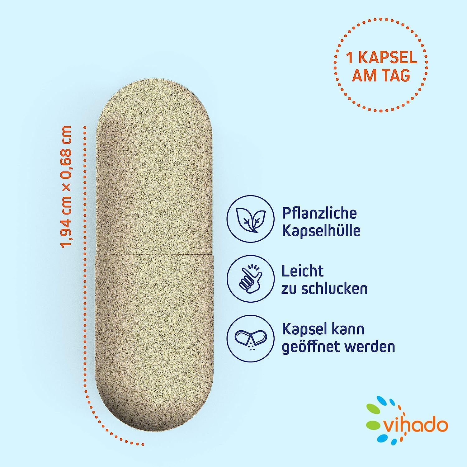 Vihado Colon Express Kur – pflanzliche Darm Kapseln mit Löwenzahn, Flohsamenschalen-Pulver