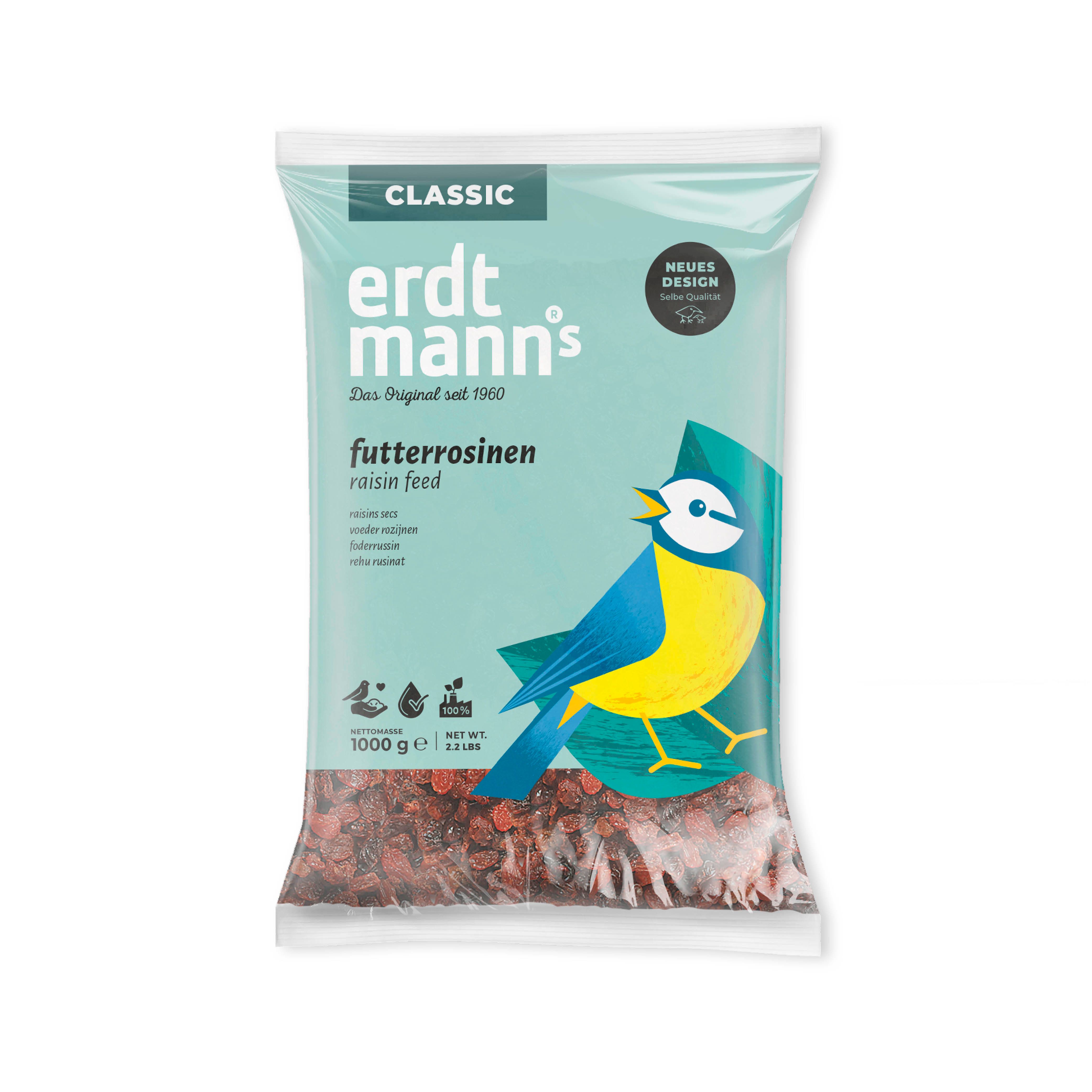 Erdtmanns Futterrosinen für Wildvögel 1 kg