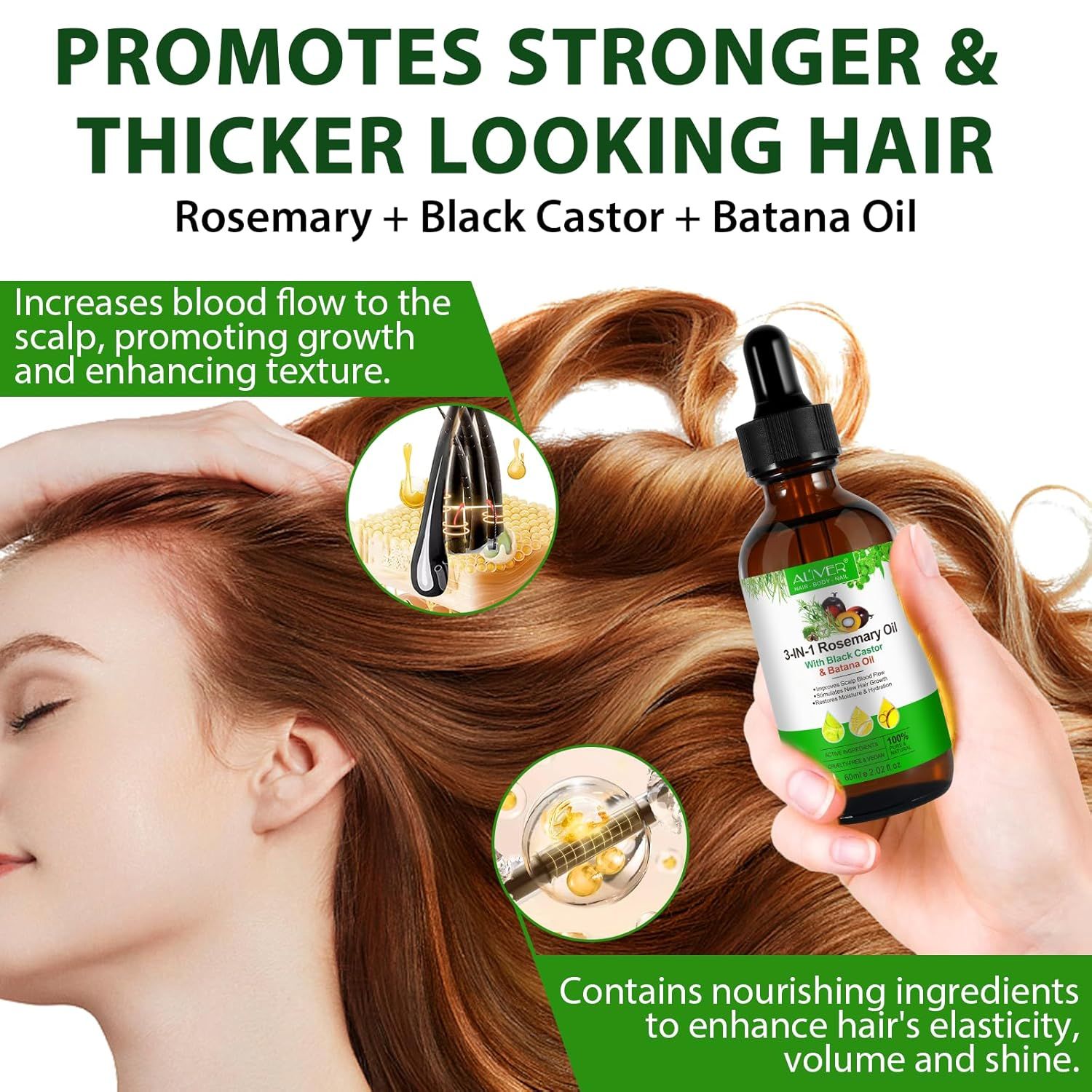 FSLHCY Haarwachstum Rosmarinöl & Batana Öl & Rizinusöl