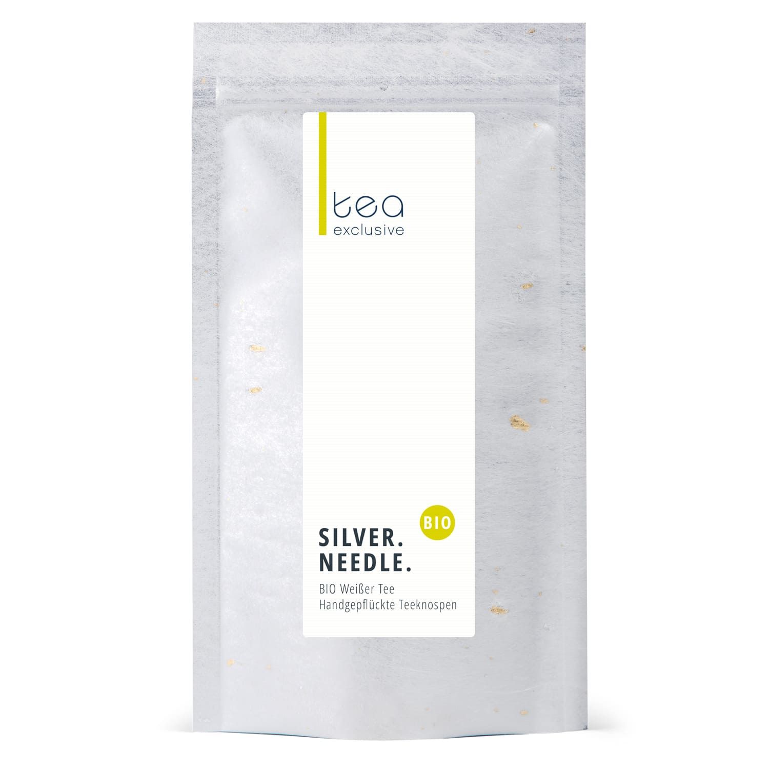Verpackung mit Bio-Silber-Nadel-Weißem Tee China, handgepflückte Knospen.