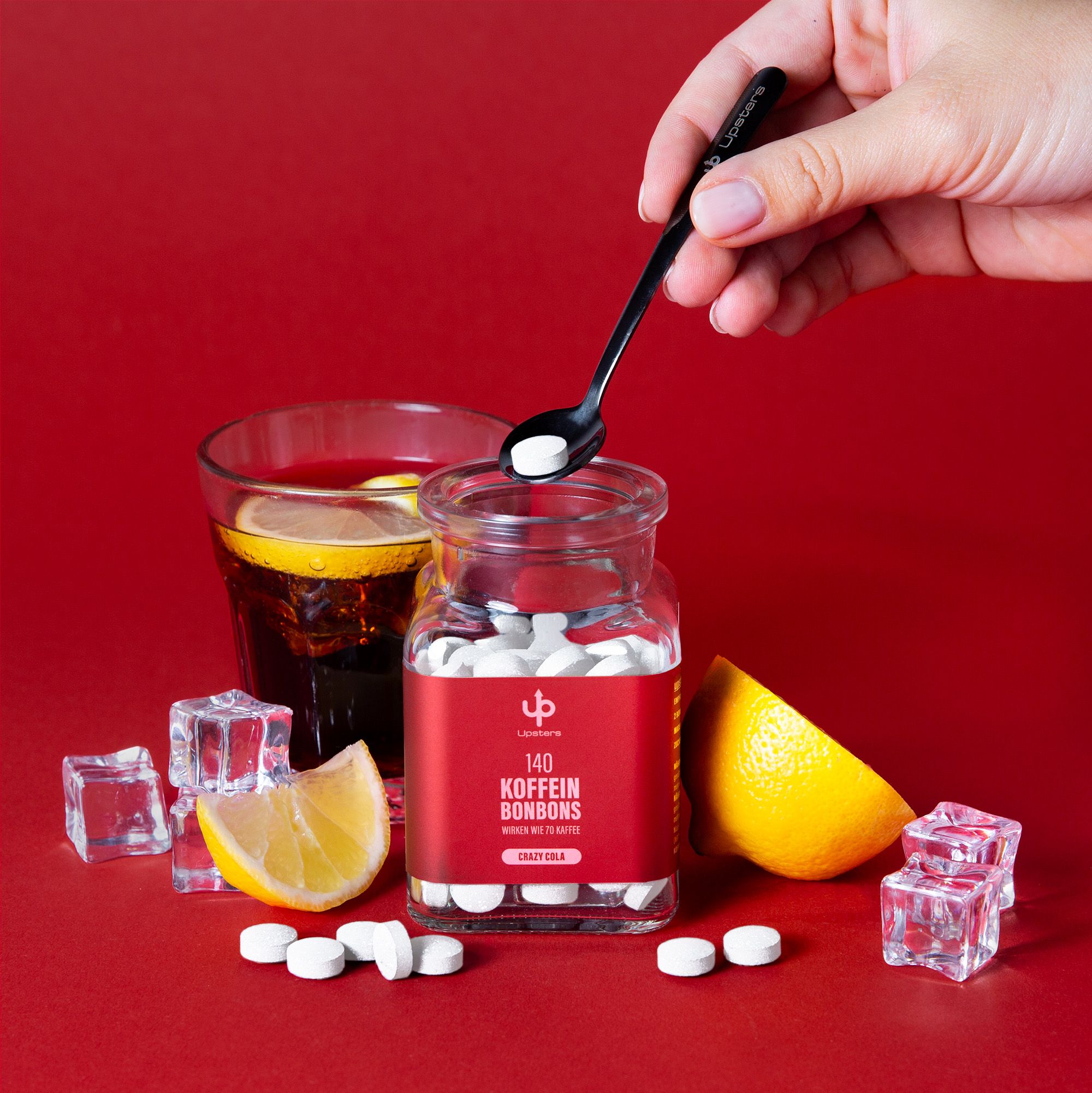 Upsters Koffeinbonbons Crazy Cola