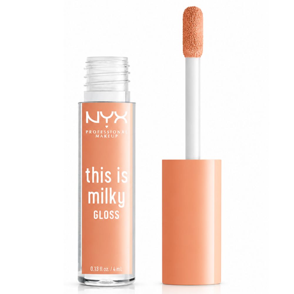 NYX Professional Makeup "this is milky GLOSS" in Pfirsichton mit Applikator.