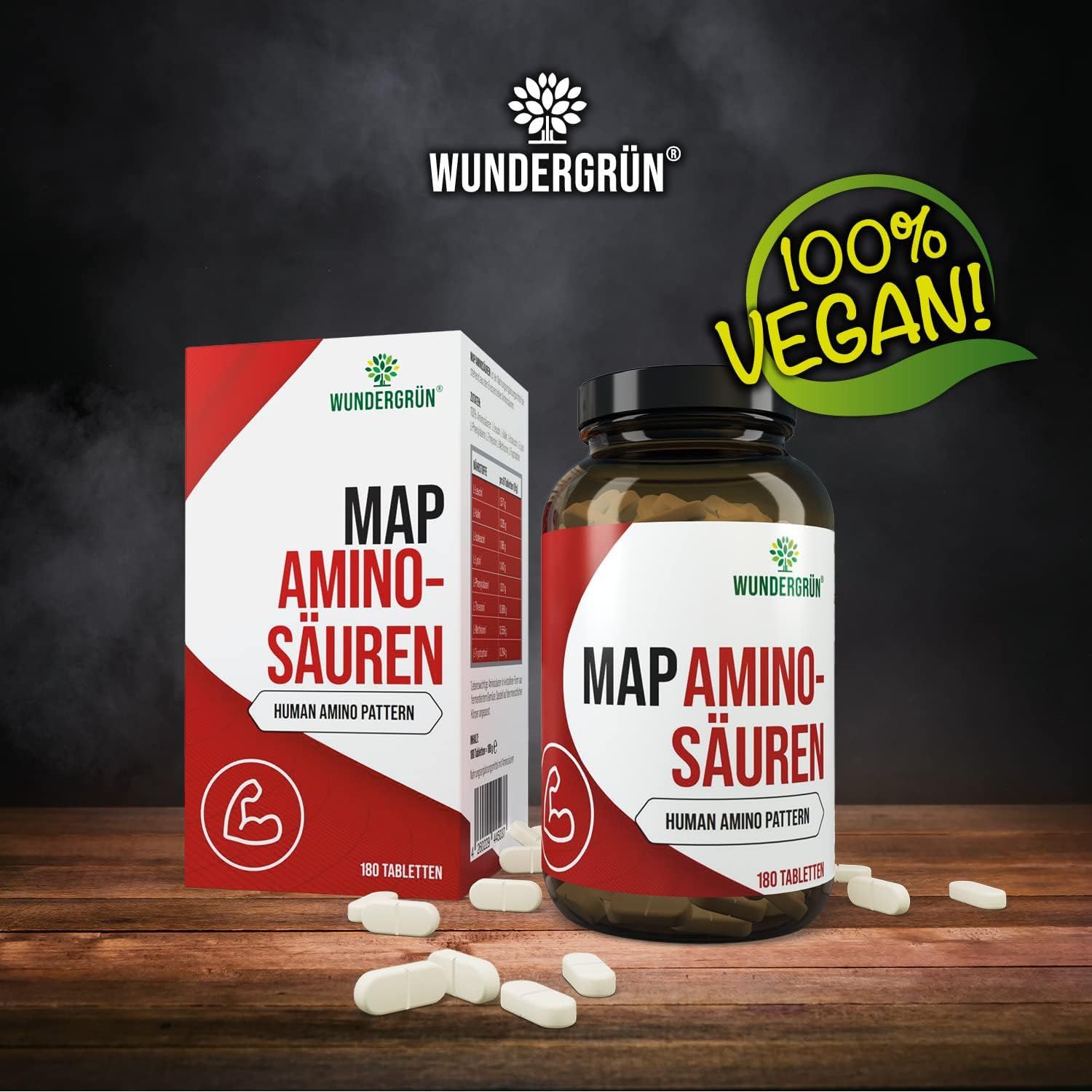 WUNDERGRÜN® MAP Aminosäuren - 180 Tabletten