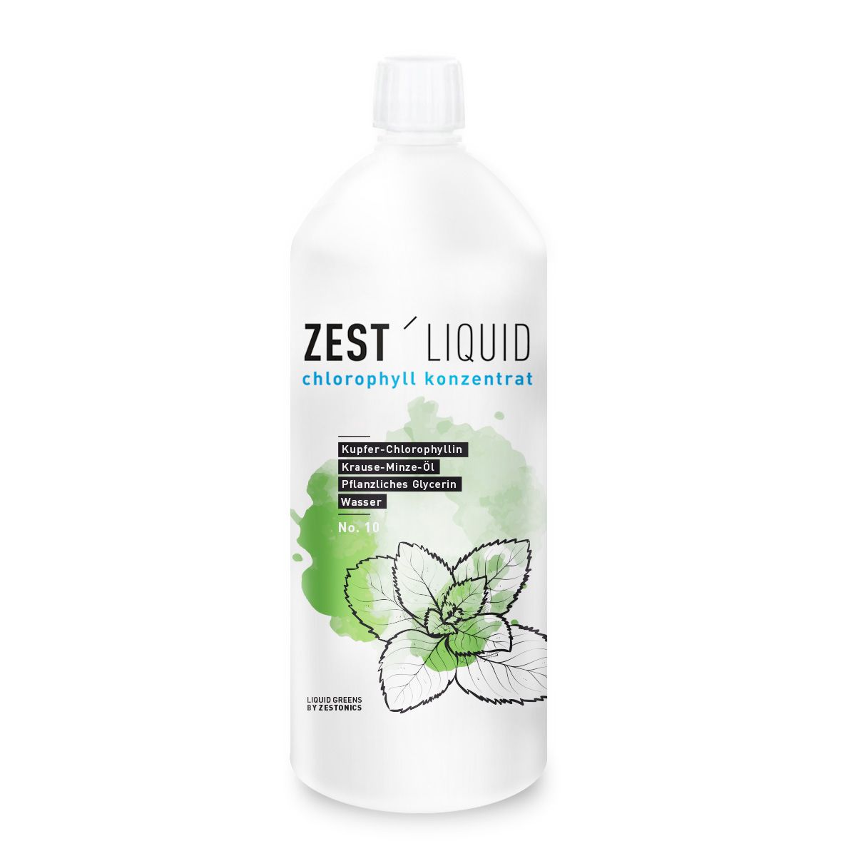Zest'liquid Liquid Chlorophyll 1 L aus Alfalfa, flüssig, Minzgeschmack 1000 ml Konzentrat