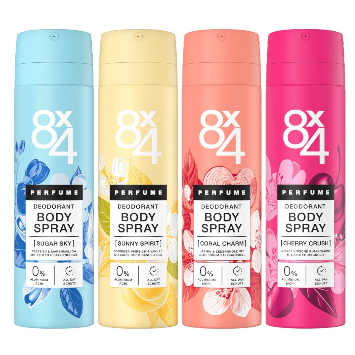 8X4 Body Spray Parfüm Körperspray 4x150 ml Aerosol