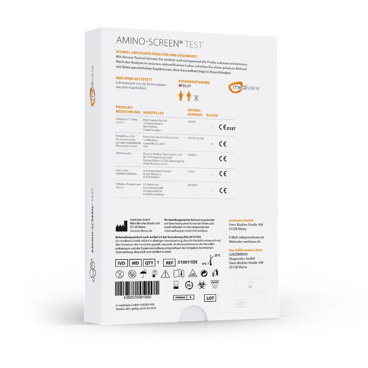 medivere diagnostics Amino-Screen Bluttest