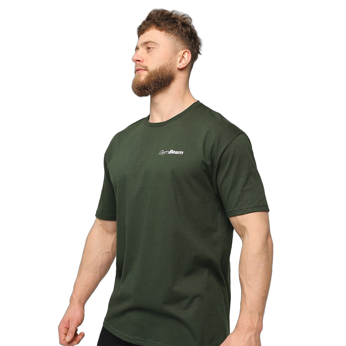 GymBeam T-Shirt Herren regular Kurzarm Grün Basic