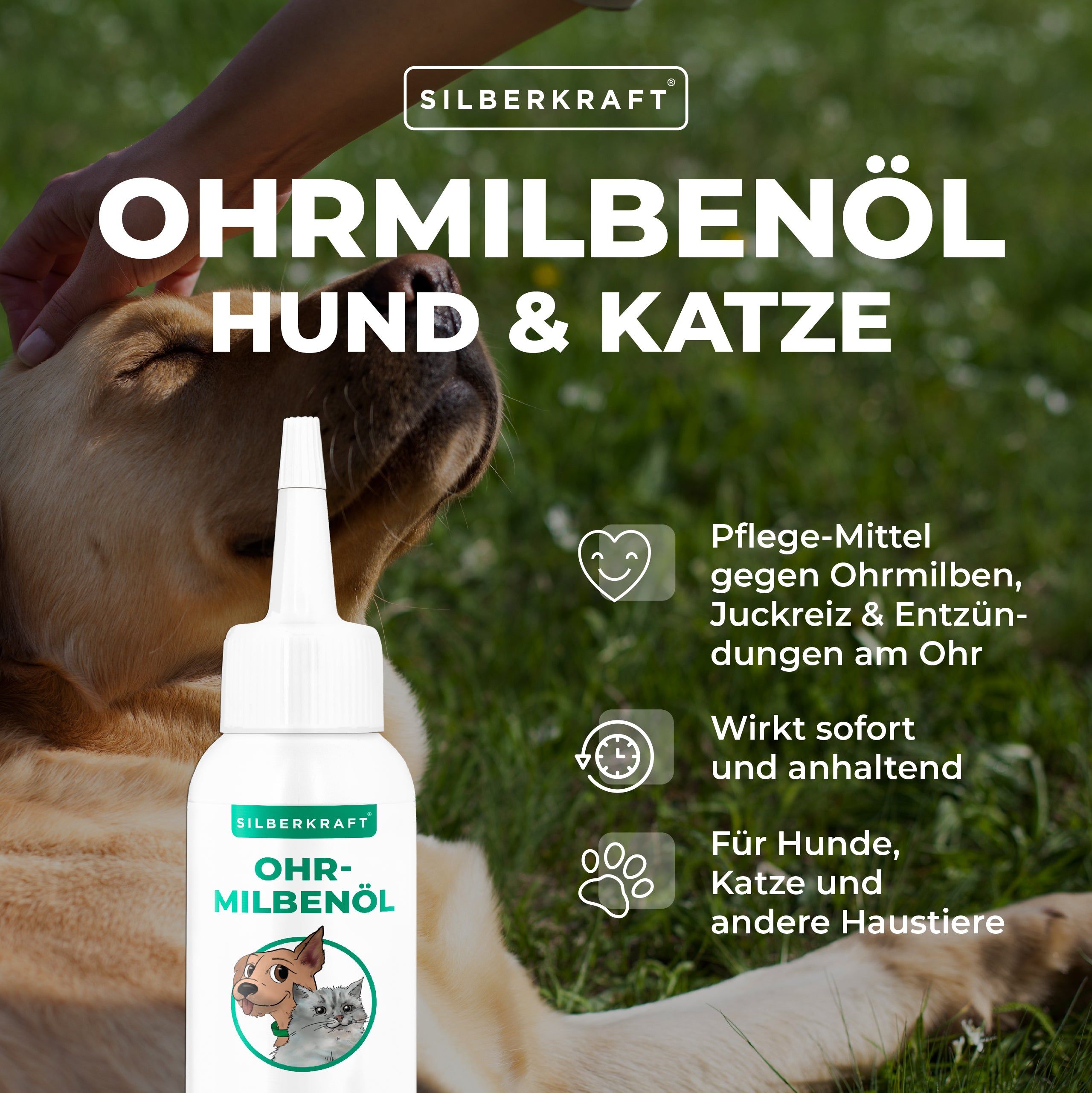 SILBERKRAFT Ohrmilbenöl Hund & Katze