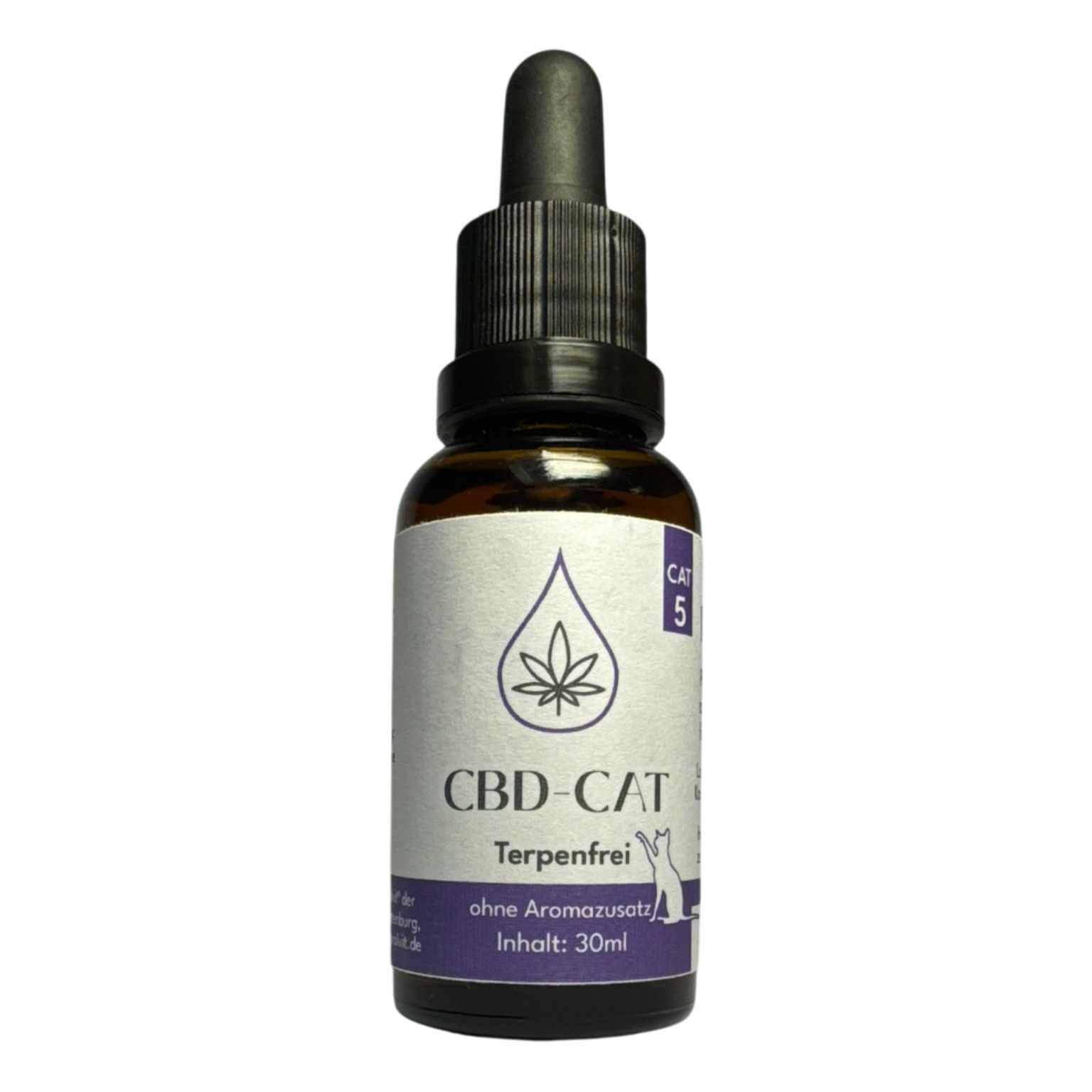 CBD Öl für Katzen, 5% Hanf-Öl-Tropfen - CAT Terpenfrei in der 30ml Flasche 30 ml