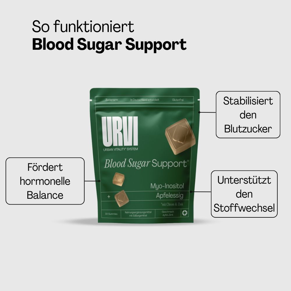 URVI® Blood Sugar Gummies - mit Myo-Inositol, Apfelessig, Chrom & Zink